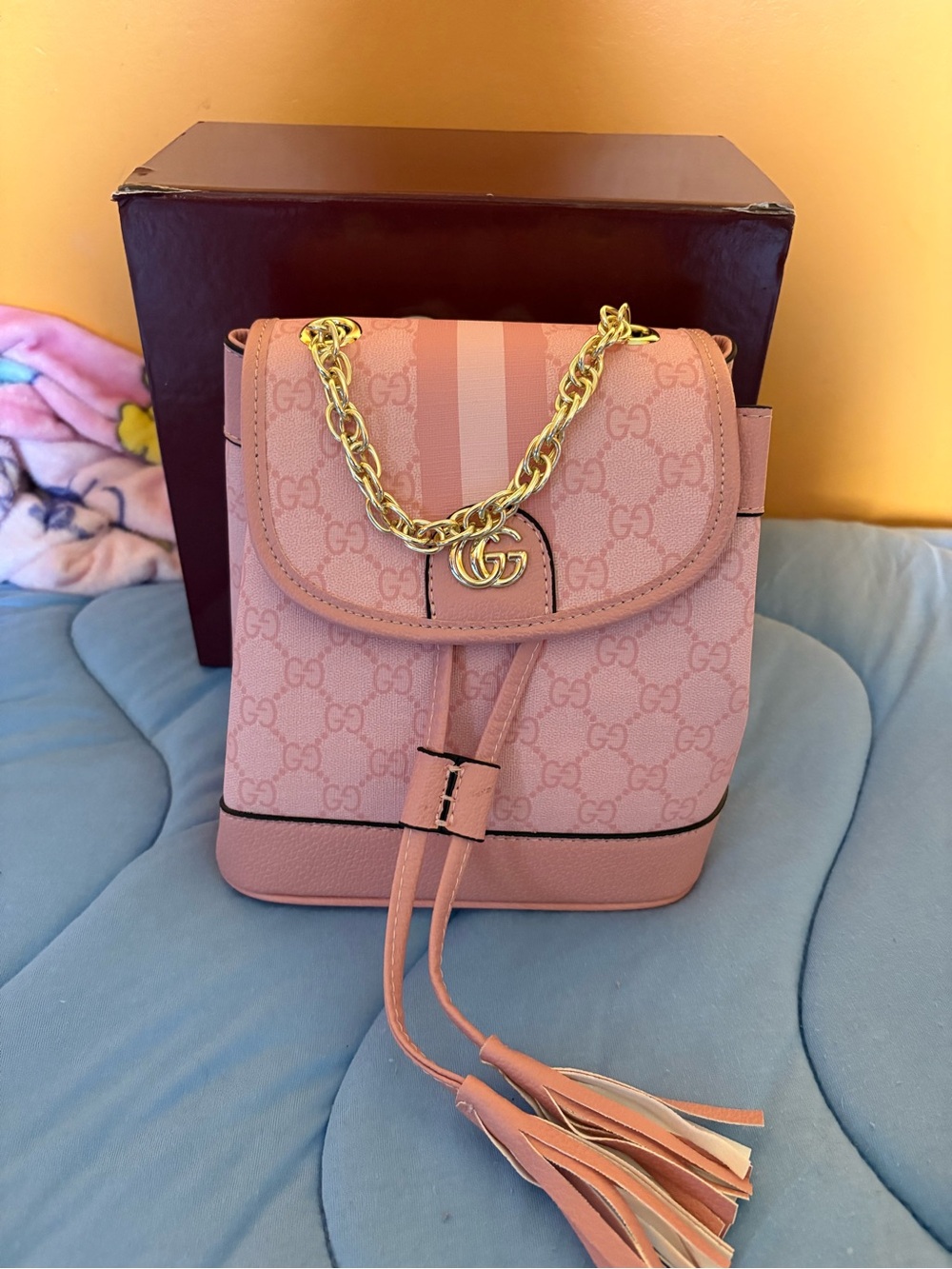 Pink mini backpack